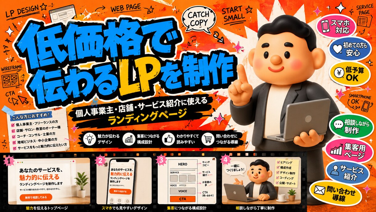 反応につながるLPを丁寧に制作します 構成・文章・デザインまで一括対応 イメージ4