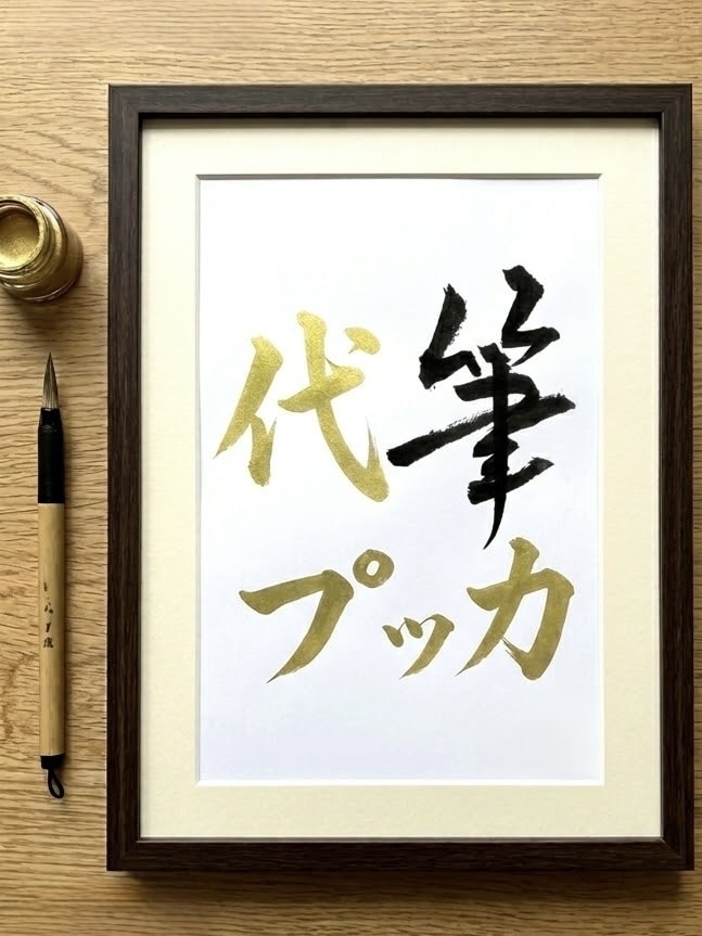 先着3名限定半額！新しい書道アートを書きます 師範が揮毫！好きな写真に好きな文字を重ねるオーダー書道アート イメージ2