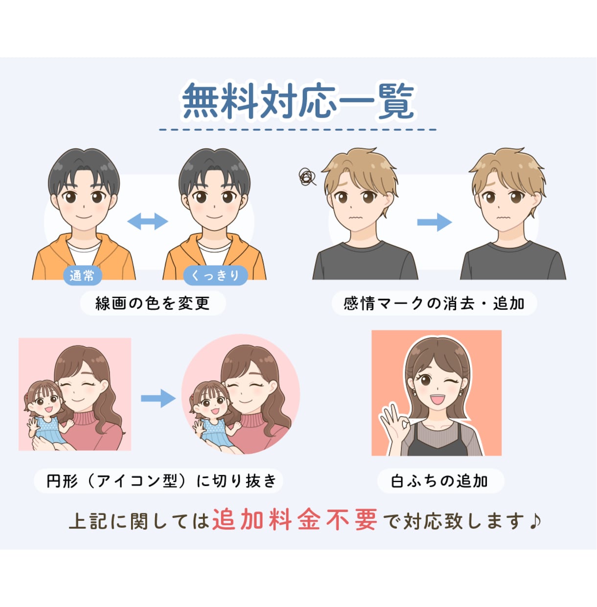 印象アップ！好印象表情アイコン8点セット描きます 商用◎人気の万能表情セットがリニューアル致しました♪ イメージ5
