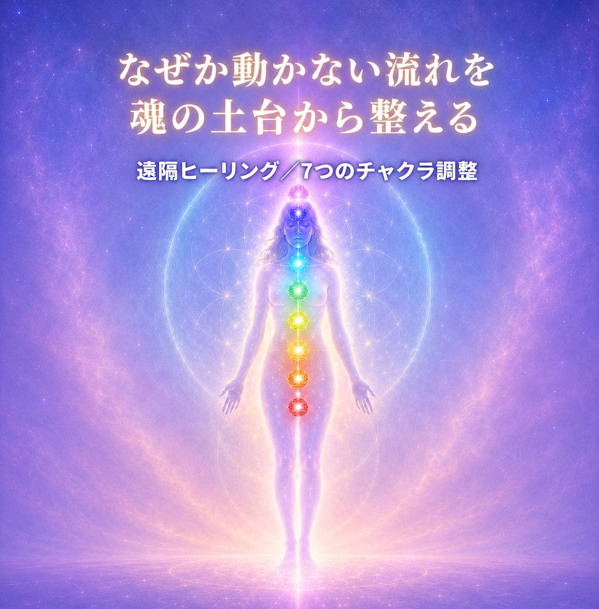 7つのチャクラを整える遠隔ヒーリングを行います なぜか流れが動かない時に。心とエネルギーの土台を整えます。 イメージ1