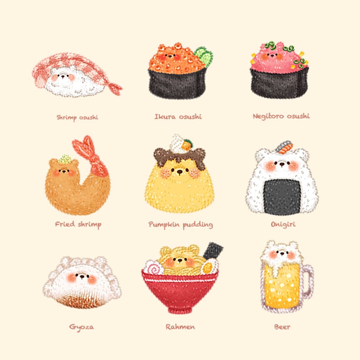 ふわふわぬいぐるみタッチのイラストお描きします SNS・グッズに使える！印象に残る ぬいキャラ制作します！ イメージ9