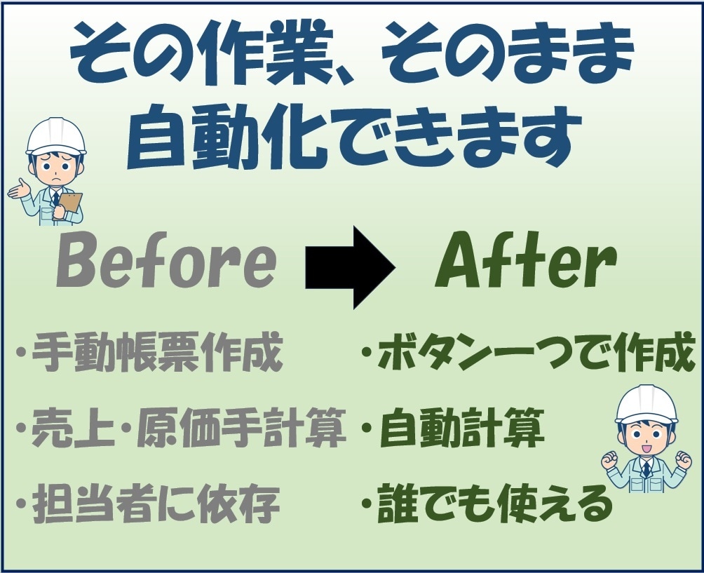 案件の進捗・売上・原価をExcelで管理します 見積〜請求書をボタンで簡単作成！進捗・売上・粗利を一元管理 イメージ4