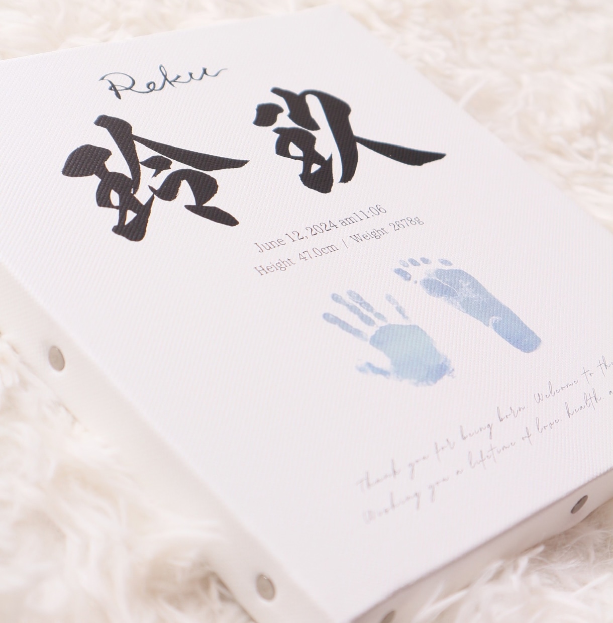 筆文字✖️手足型【キャンバス命名書】作成いたします A5サイズor正方形/お七夜 ニューボーン ギフト 直筆 イメージ7