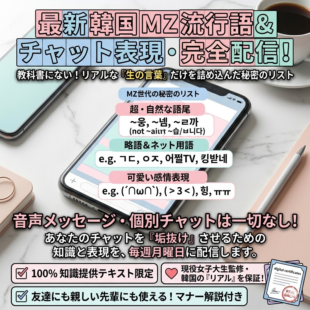 韓国の最新MZ流行語やリアルな日常会話教えます 親友10人に徹底調査！年別の新造語やチャットマナーを伝授 イメージ1