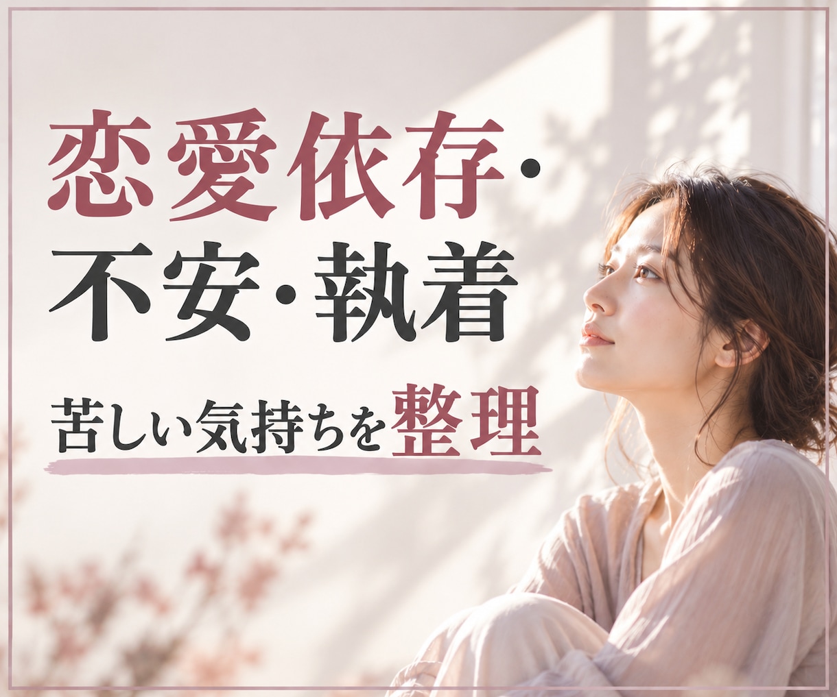 恋愛依存や執着で苦しい気持ちを整理します 相手の反応に左右される毎日から「自分を取り戻す時間」へ イメージ1