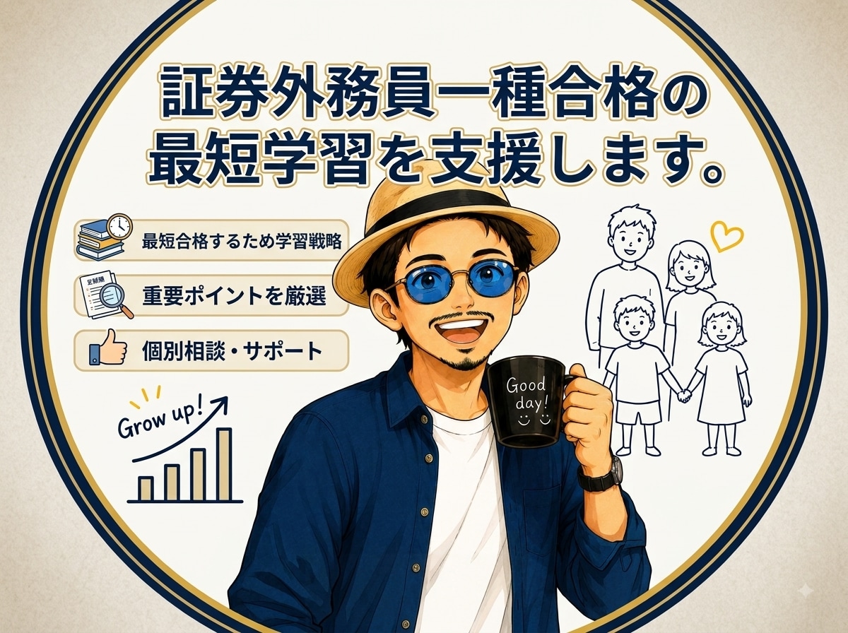 証券外務員一種合格の最短学習を支援します 【1ヶ月で証券外務員一種の合格を目指す】独学79.1%学習法 イメージ1