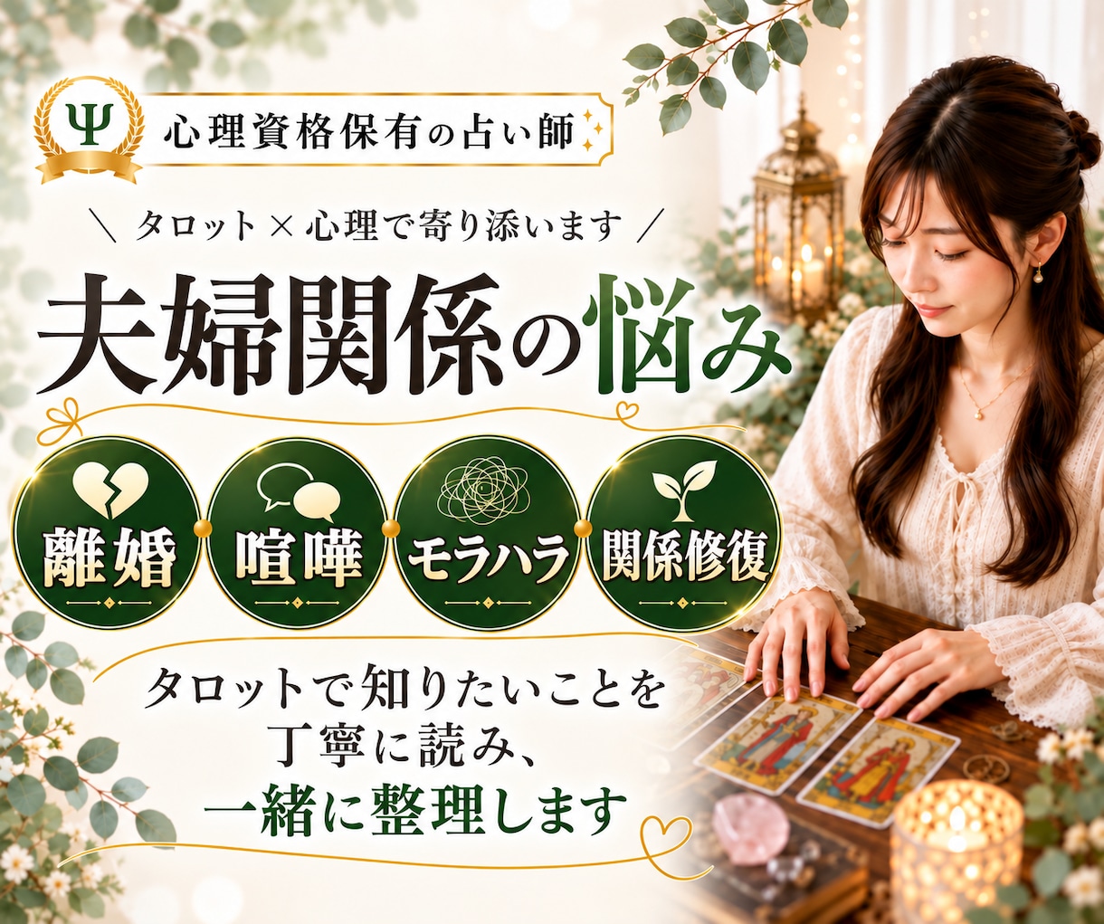 夫婦関係｜離婚・喧嘩・モラハラの悩みを占います なぜすれ違う？どう関わればいい？これからの選択肢を一緒に整理 イメージ1