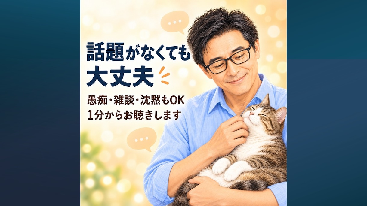 愚痴も雑談も1分からやさしくお聴きします 話題がなくても大丈夫。否定せず受け止めます イメージ2
