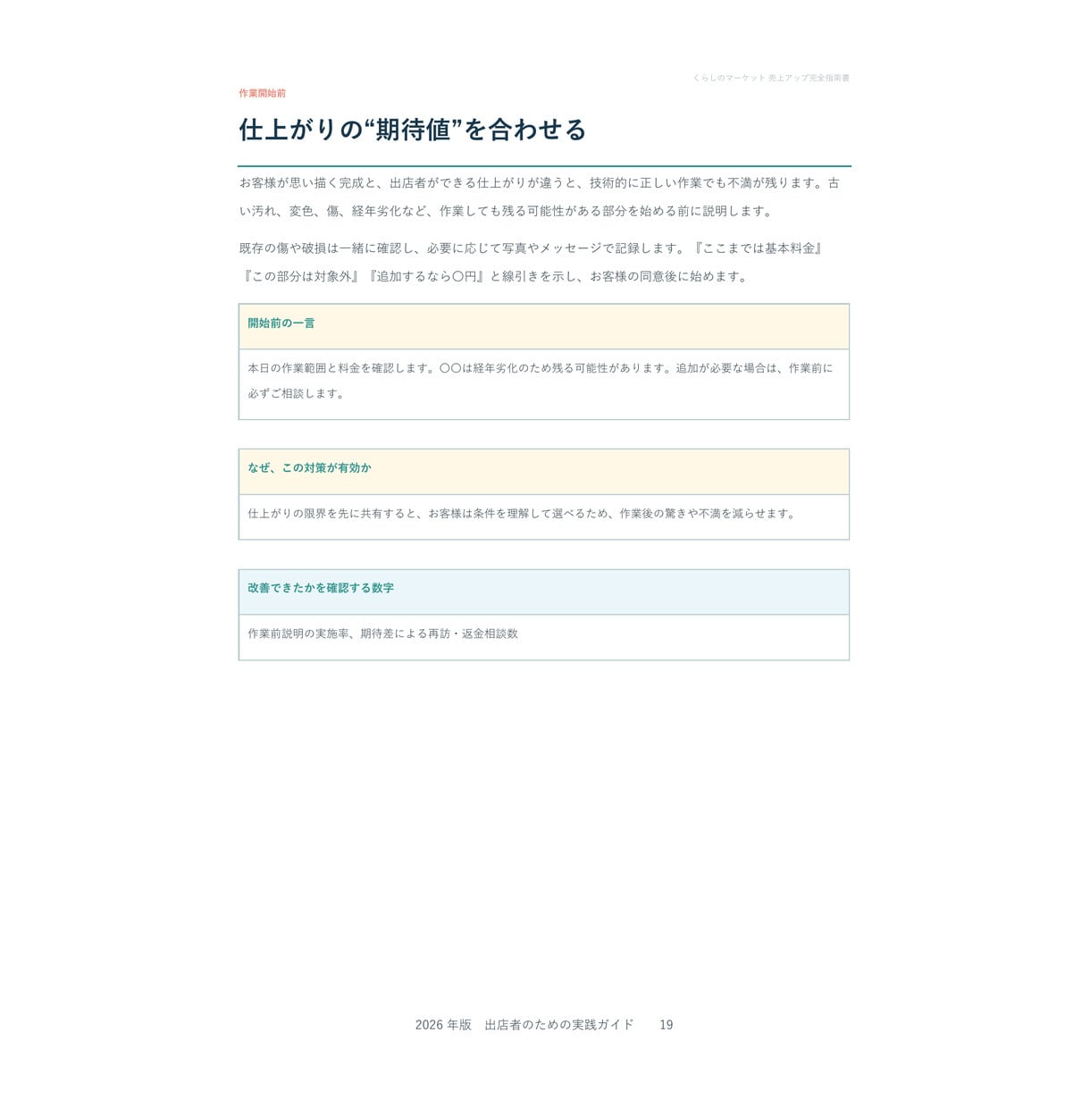 くらしのマーケット売上改善法を解説します 上位表示・予約率・顧客対応を29ページで解説 イメージ5