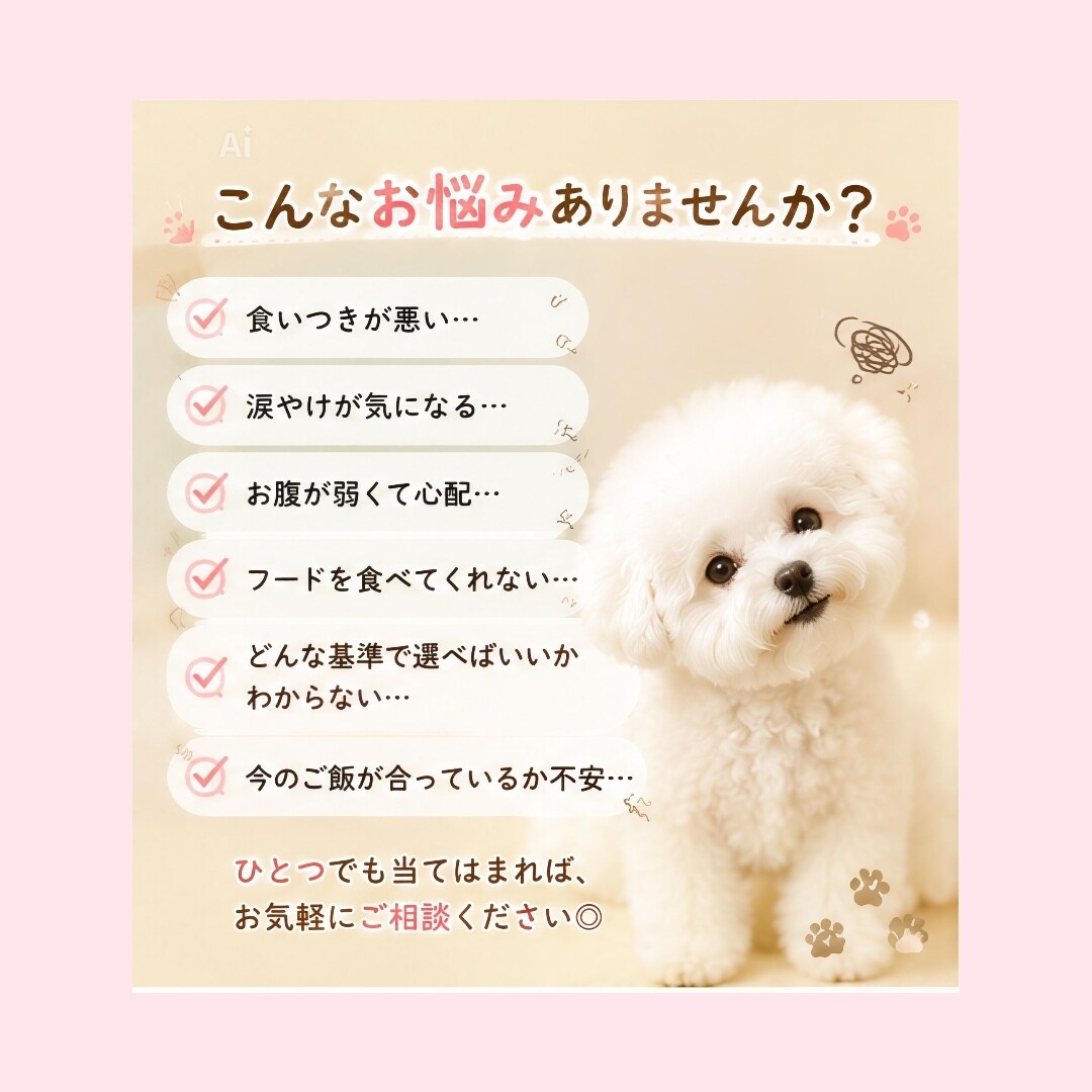 愛犬のご飯選び、優しくサポートします 愛犬の体質に合うご飯選びをサポートします イメージ2