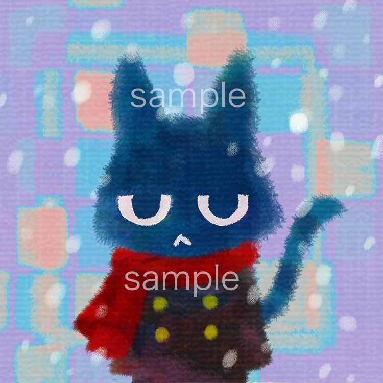 黒猫アイコン（完成品）で出品します SNSのアイコン、動画のサムネイル向きのイラストです。 イメージ1