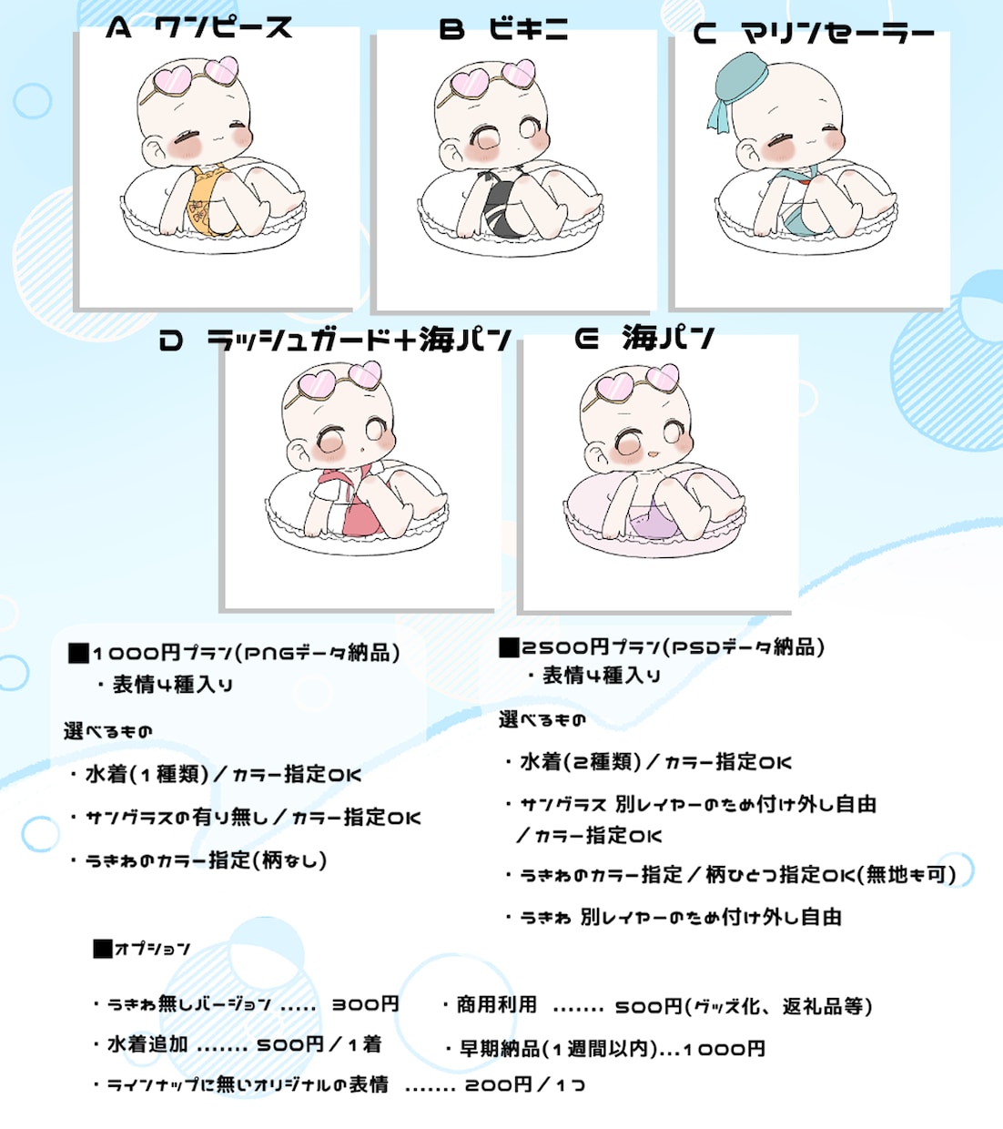 ぷかぷかうきわ量産 描きます 夏にぴったりの水着うきわ量産です イメージ2