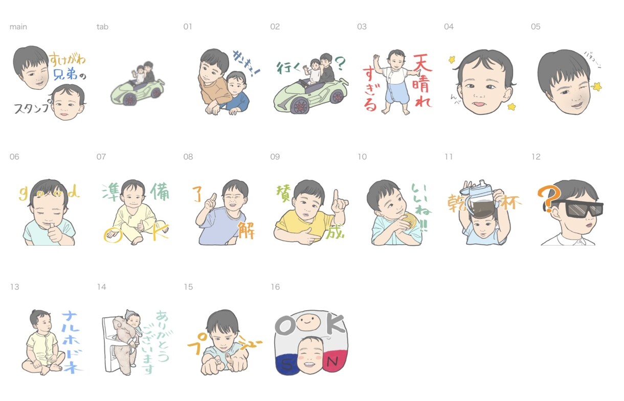 大切なお子様のオリジナルLINEスタンプ作ります かわいい瞬間を切り取ったオリジナルLINEスタンプです！ イメージ3