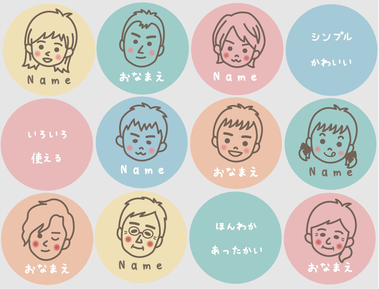 ゆるっとほんわかタッチで似顔絵＆アイコン製作します ★SNS・お名前シール・名刺など、色んなグッズにも使えます イメージ8