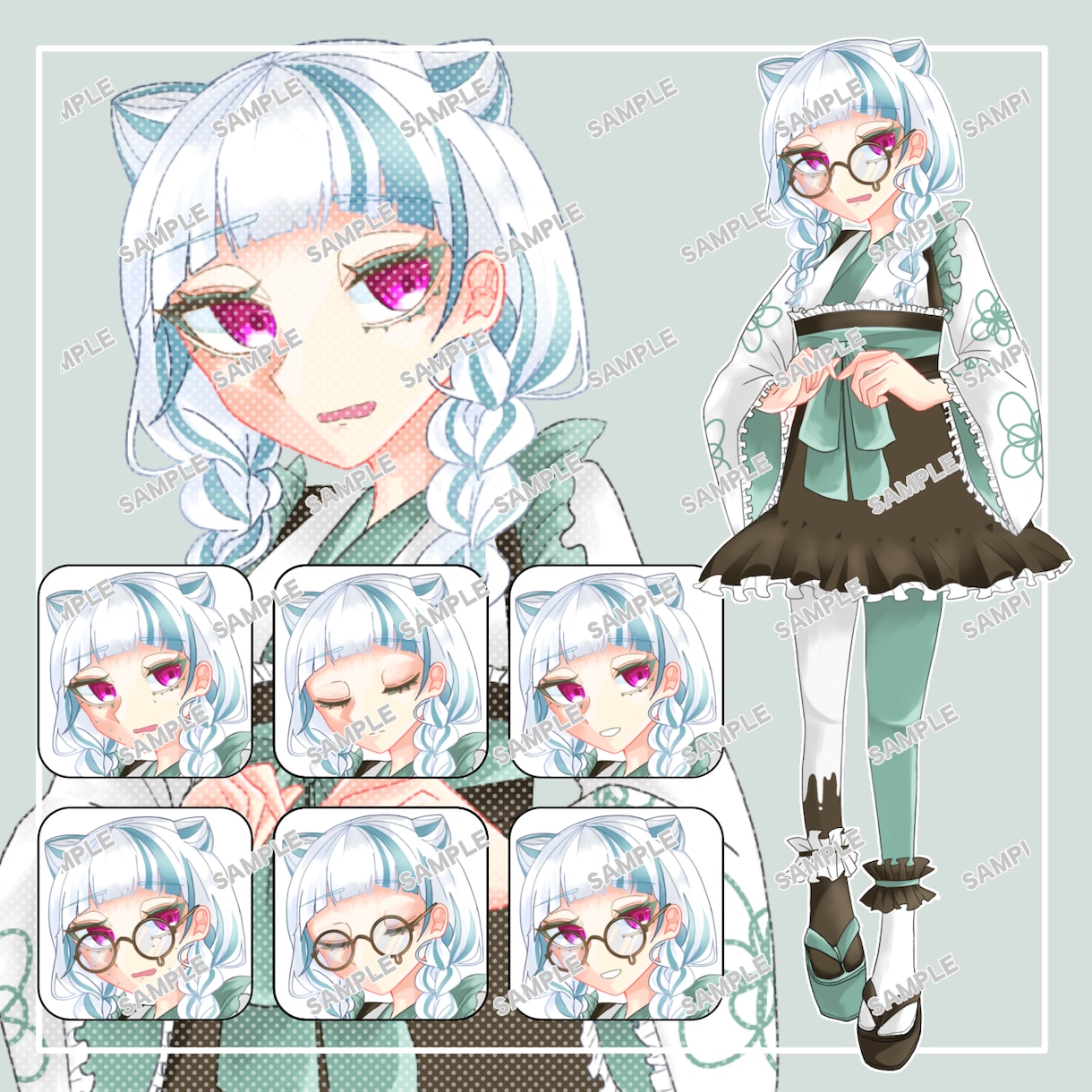 完成品:女の子 立ち絵 販売します チョコミントカラー×ビビり女子はお好きですか？ イメージ1