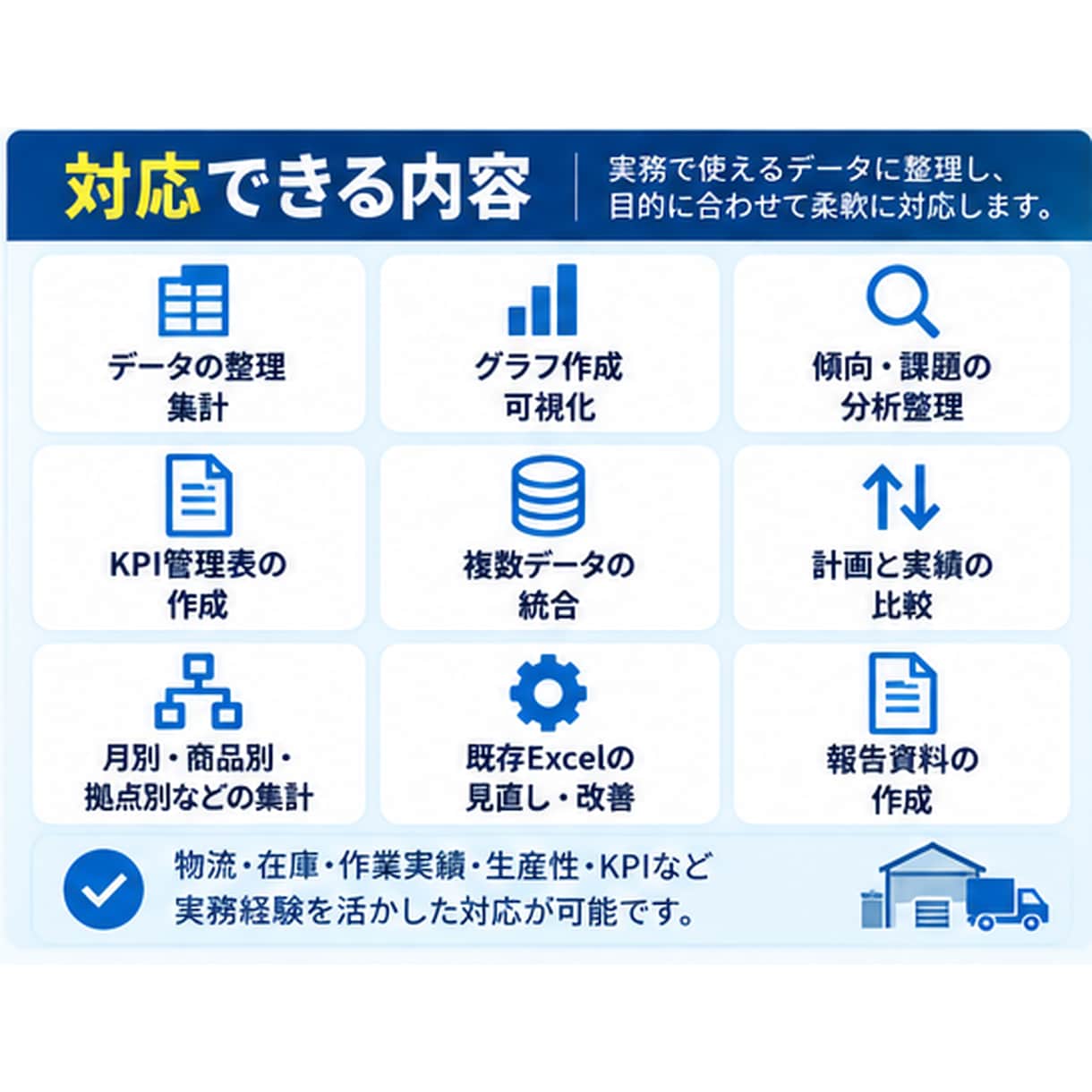 Excelデータを見やすく集計・分析します 実務データを整理・可視化し課題発見を支援します イメージ3