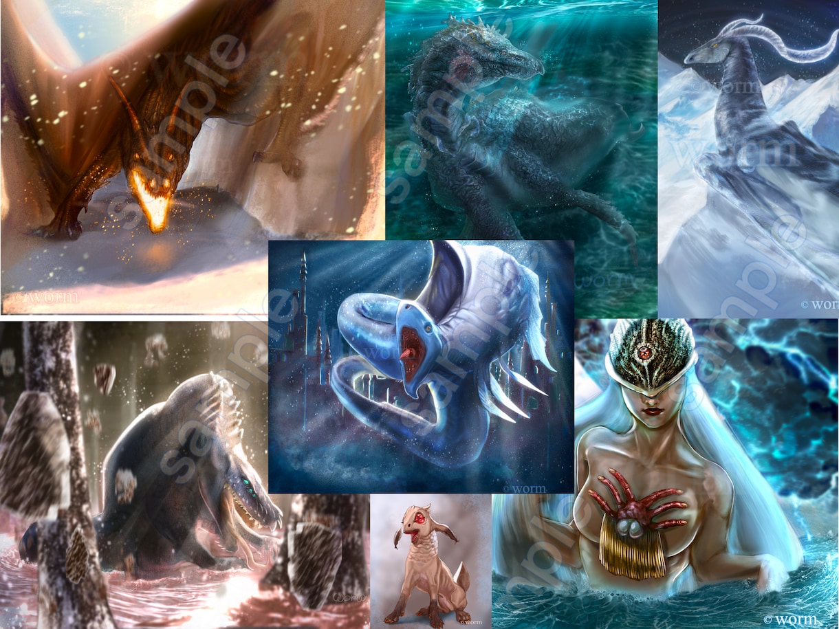 ドラゴン・モンスター・クリーチャーデザイン致します モンスターデザイン、イラスト制作いたします！ イメージ2