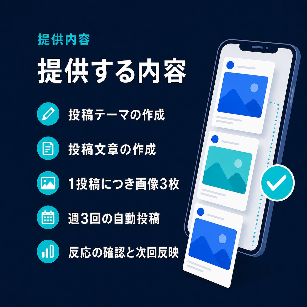 X画像投稿を週3回自動運用します 画像3枚と投稿文をAIが作成し週3回まとめて自動投稿 イメージ6