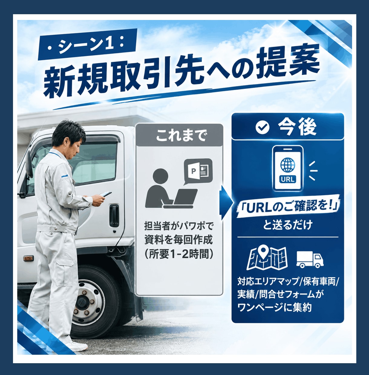 運送会社の採用/新規開拓の自社更新サイトを作ります 名刺代わりダメ！更新が即日反映の便利サイトで問合せアップ イメージ6