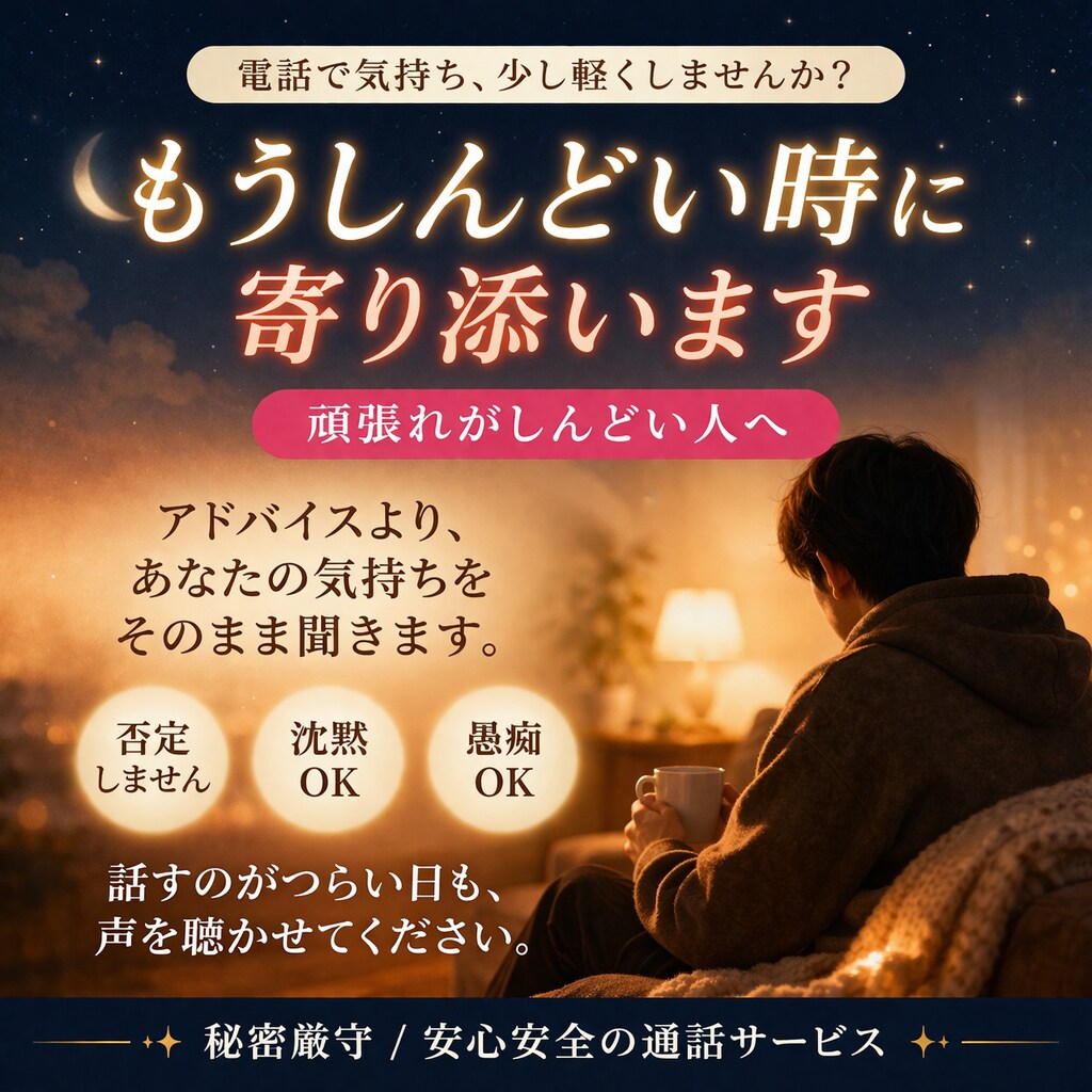 しんどい・うつの悩み、話し相手になります 頑張れという言葉がしんどい人へ イメージ1