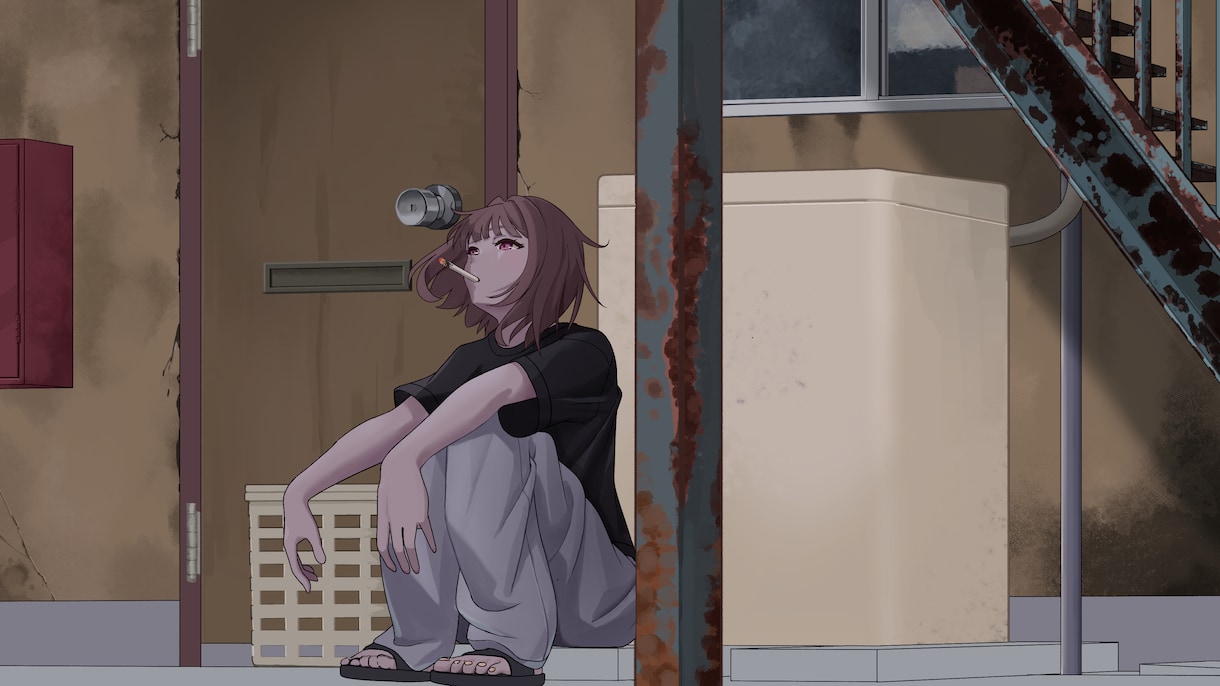かわいい女の子の背景ありのイラストを制作できます 背景ありの1枚絵を制作できます！キャラクターのみも可能です。 イメージ3