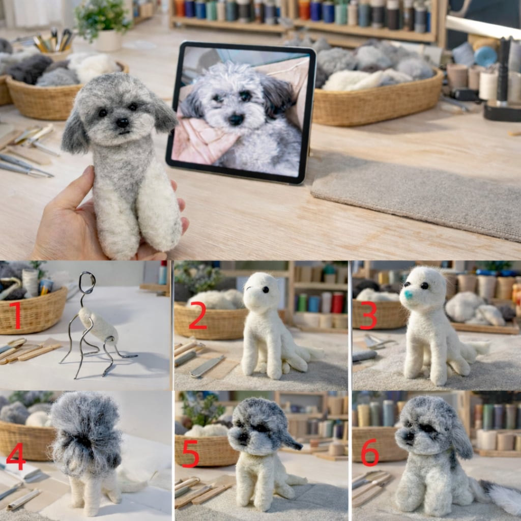 写真から作るオーダーメイド羊毛フェルトペットます 提供内容：彫刻犬猫そっくりぬいぐるみ イメージ2