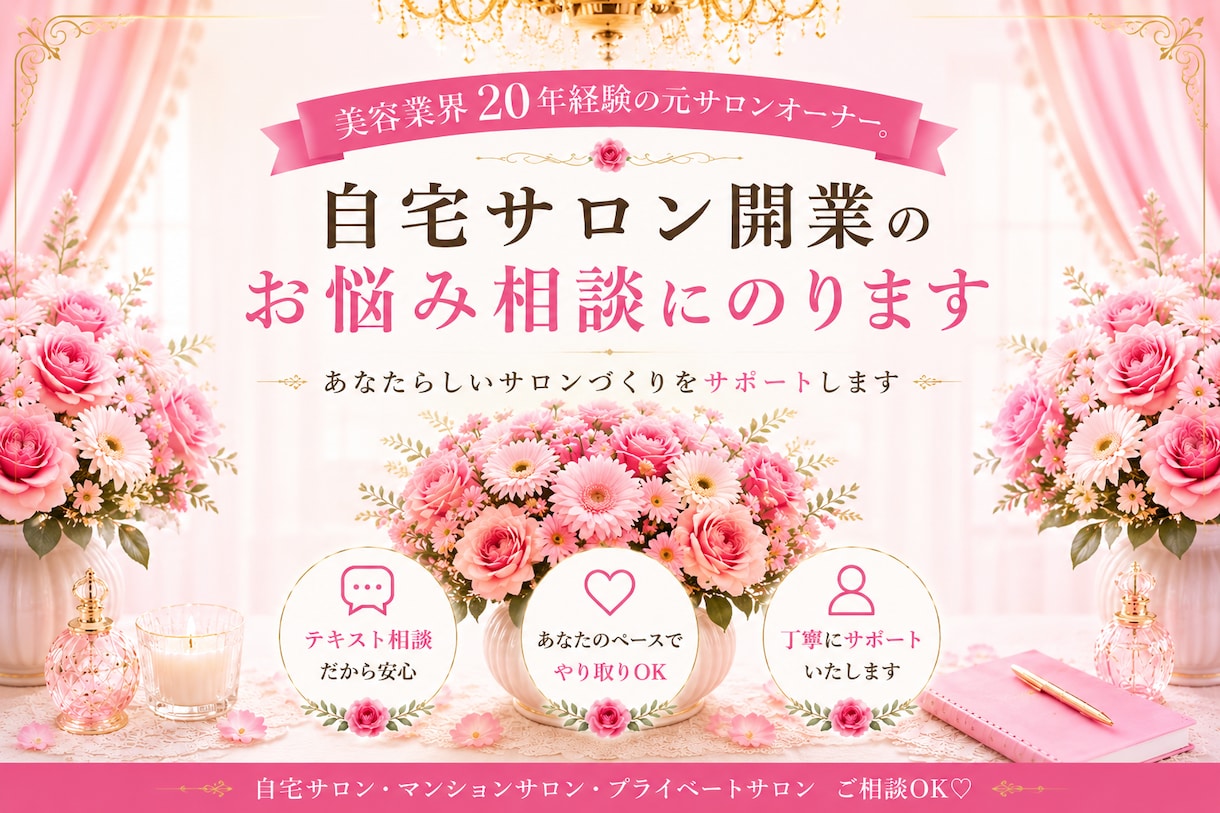 自宅サロン開業のお悩み相談にのります 美容業界20年経験の元サロンオーナーが寄り添います イメージ1