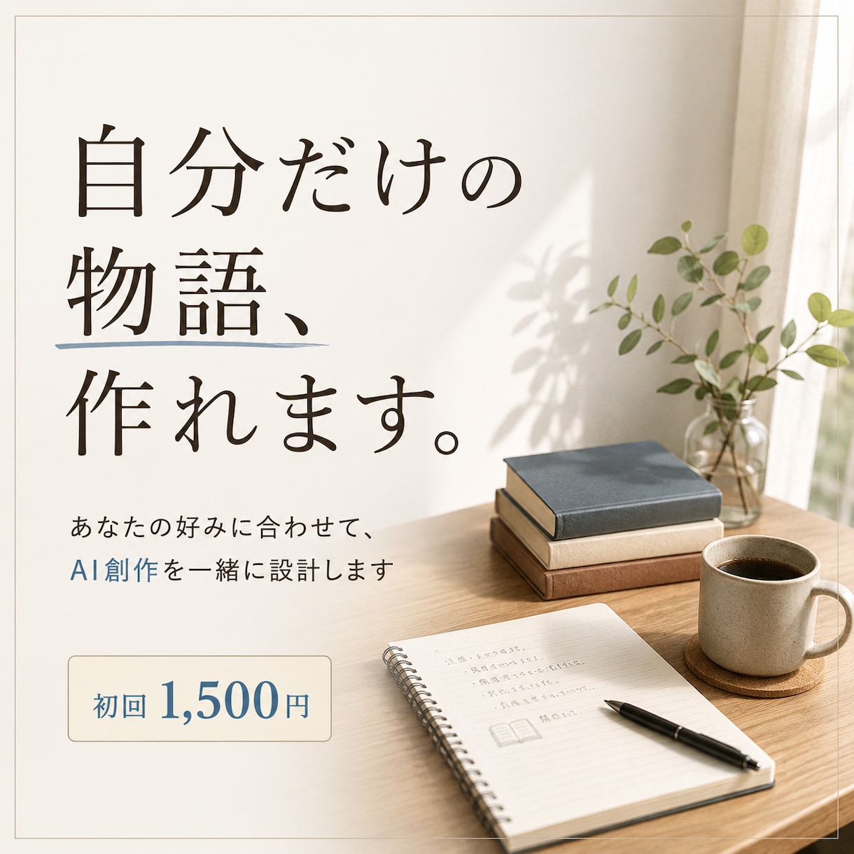 AIで自分だけの物語を作れますます あなたの好みから専用のAI創作環境を設計します イメージ1