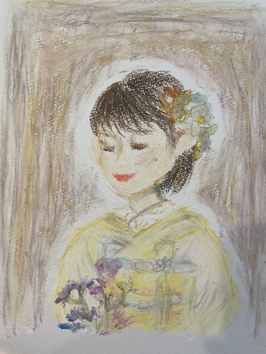 クレヨンでふんわり柔らかい似顔絵を描きます ウェディングやプレゼントにいかがでしょうか？ イメージ7