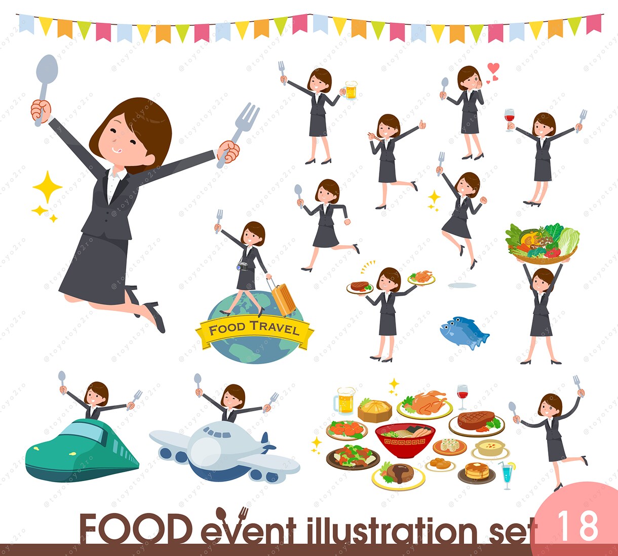 ビジネス女性イラスト（等身高め） Bを販売します 【DLデータ販売商品】即日納品いたします。 イメージ8
