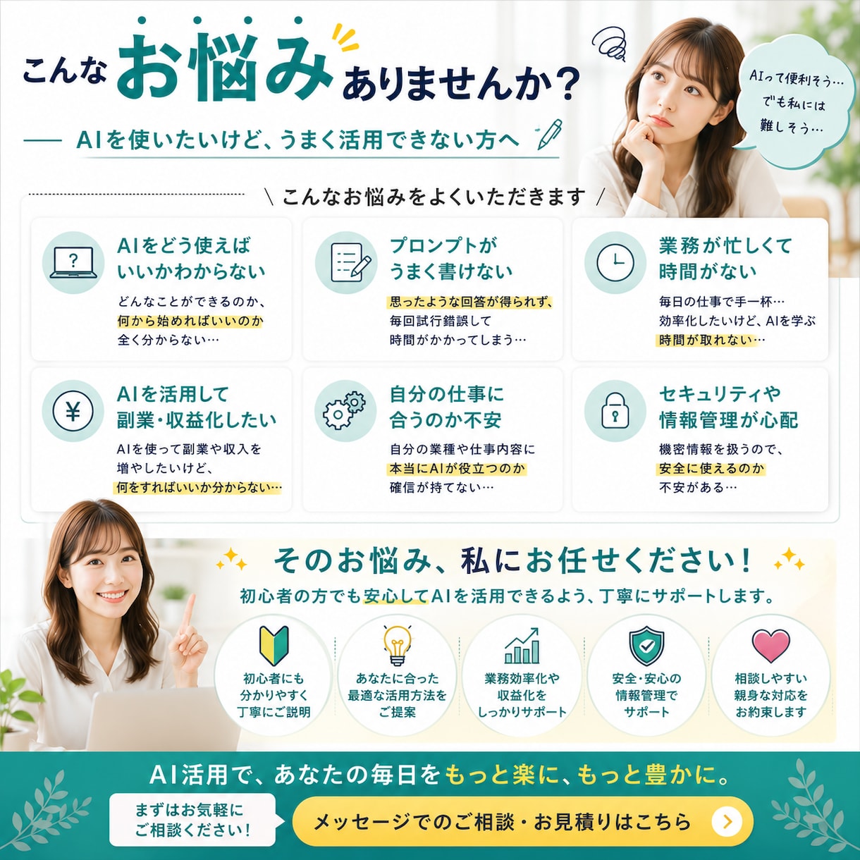 ChatGPTの使い方や活用方法をサポートします ChatGPTの使い方から副業活用まで丁寧にサポートします イメージ5
