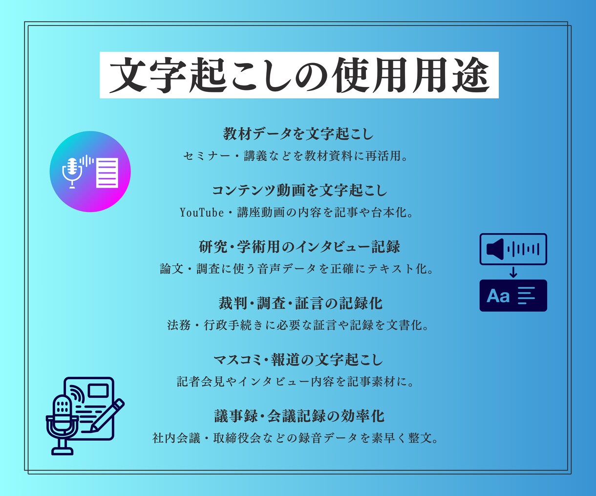 最短当日！1分50円〜音声・動画を文字起こします 最短当日対応可能！音声・動画を正確に速く対応します イメージ2