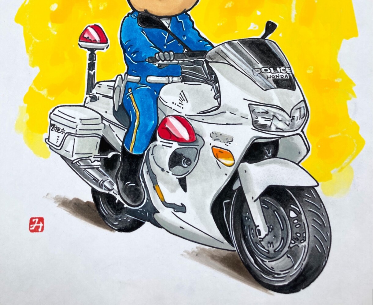 お気に入りのバイクと似顔絵描きます 貴方のお気に入りのバイクとあなたの似顔絵を描きます！ イメージ3