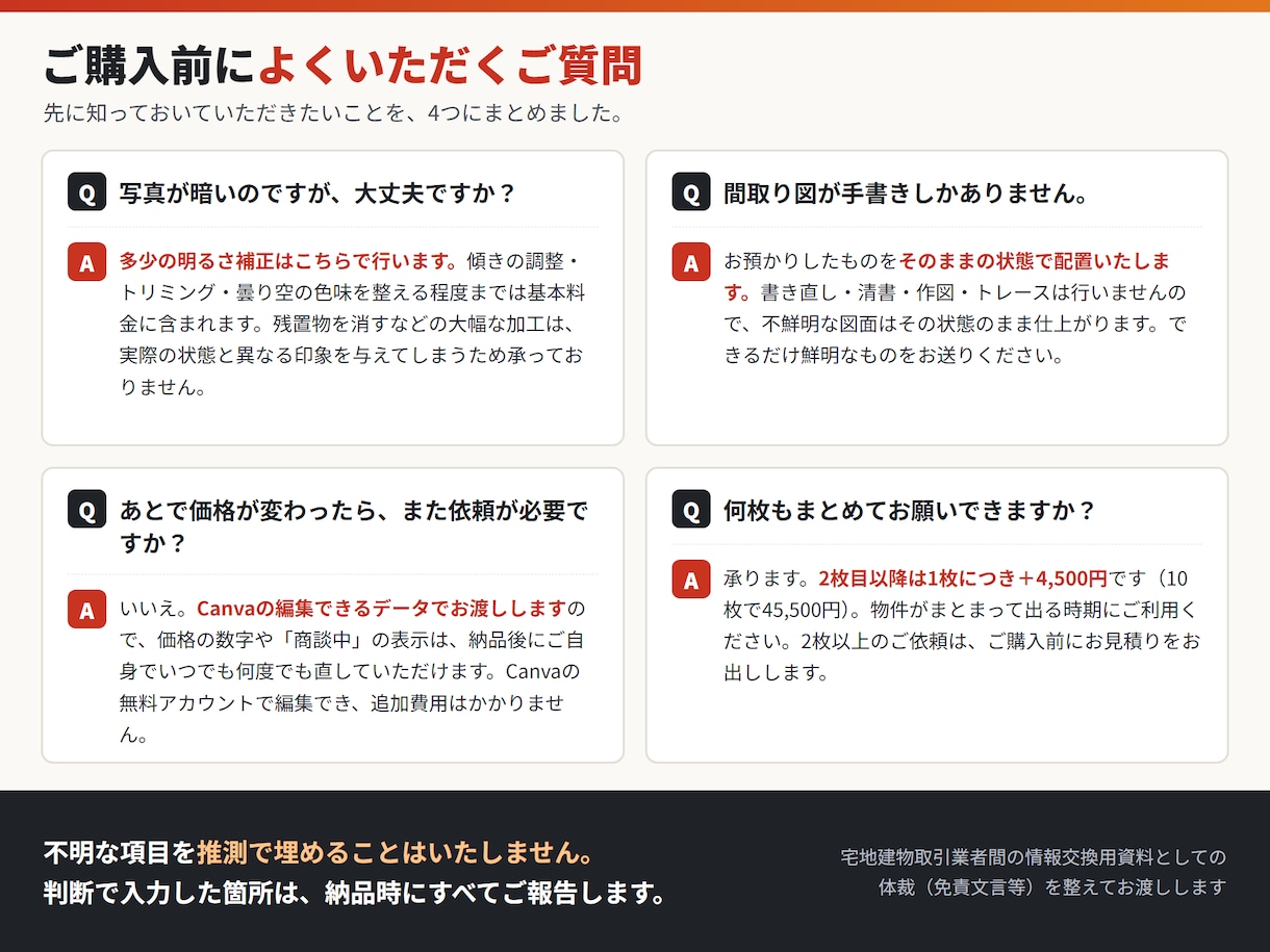 不動産マイソク・募集図面を10種から作成します 価格変更もご自身で。Canva編集データでお渡しします イメージ8