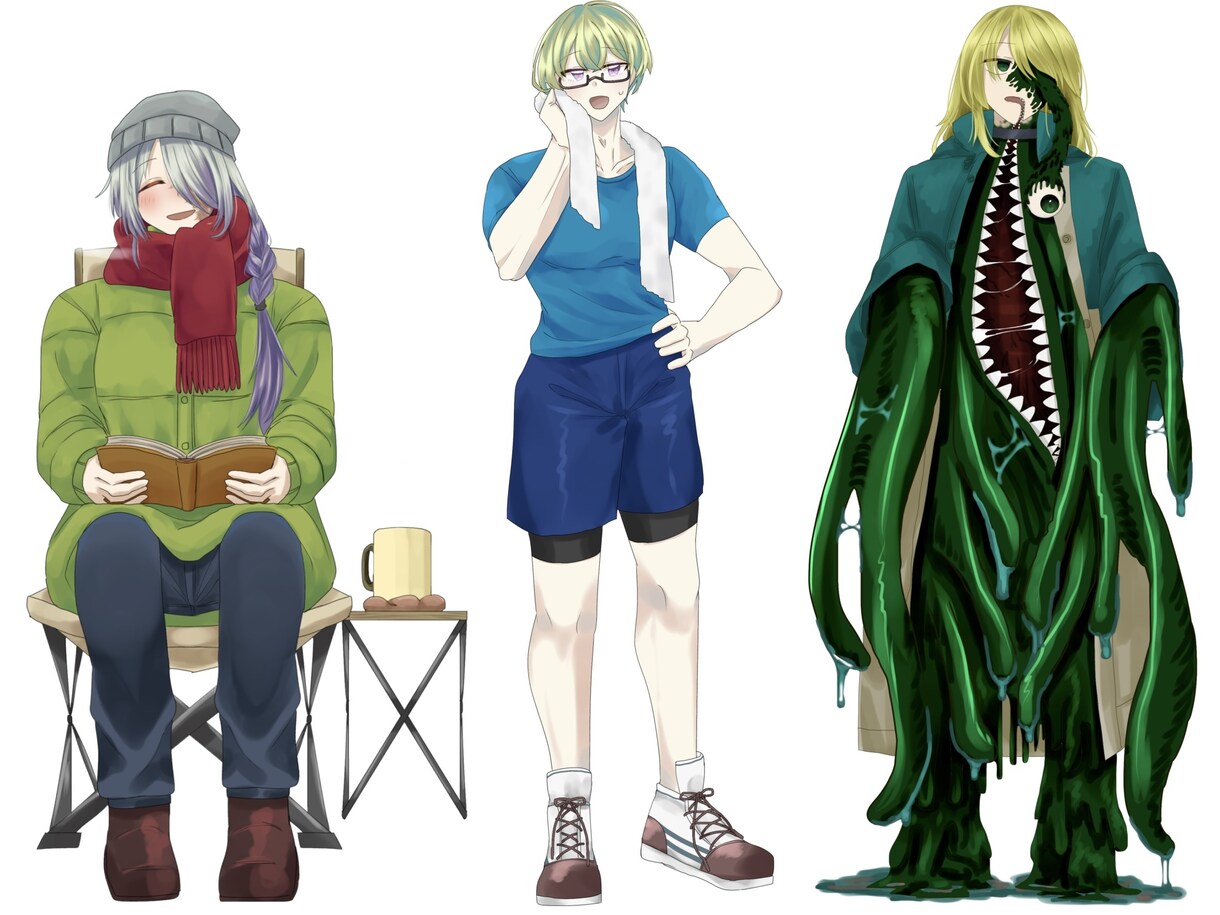 創作、TRPG等の立ち絵イラストを作成します 長髪と黒髪の事が好きです！！！！ イメージ4