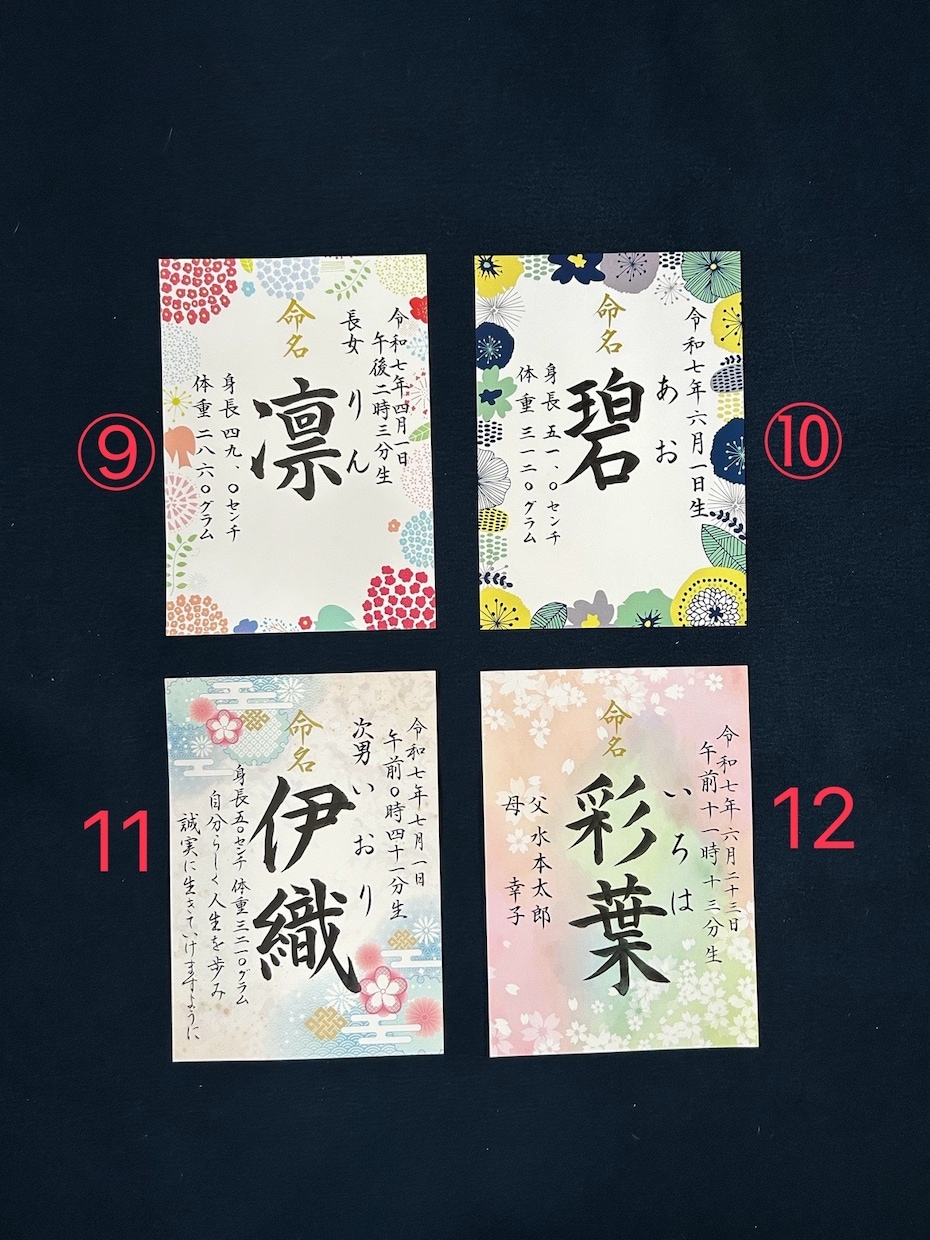 はじめましての記念に、世界で一枚、手書きます オリジナルA4サイズの命名書です イメージ4