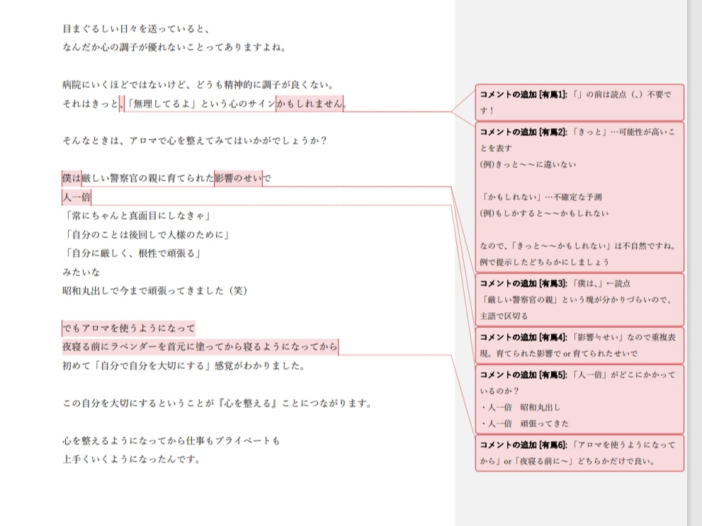国語の先生があなたの文章を丁寧に校正します 想いや価値が読み手に伝わる文章に大変身！文章の弱点解説付き イメージ2