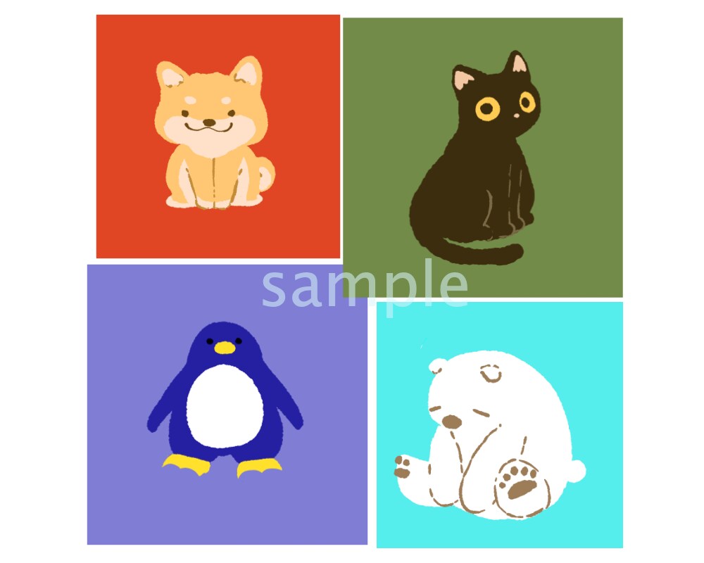 動物のゆるーいイラスト2枚描きます オリキャラなど、何でも可能です！アナログも描きます！ イメージ1