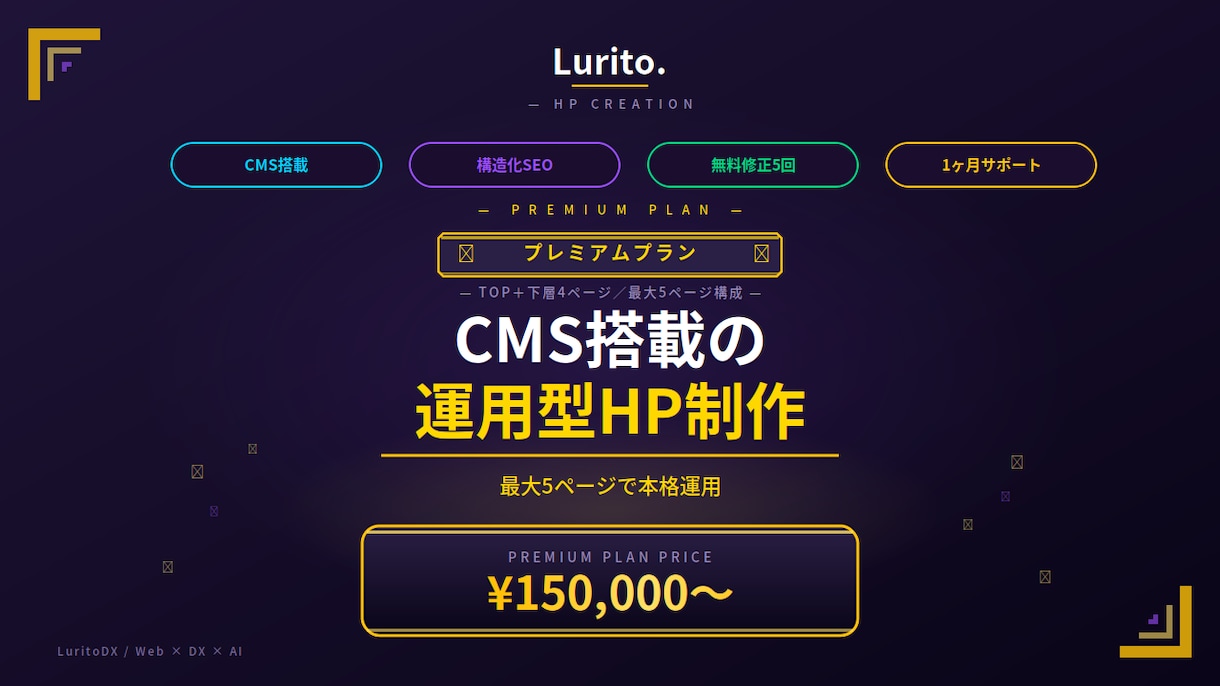 プレミアム｜STUDIOで本格HP制作します 最大5ページで本格運用｜CMS搭載＋SEO強化 イメージ1