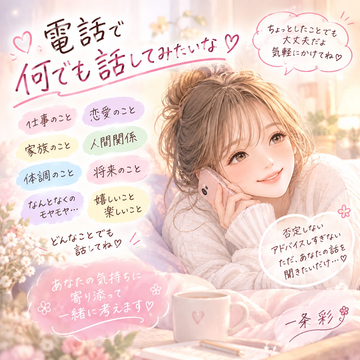 モヤモヤ・愚痴・相手の本音を優しくお聞きします 予約も可能です°・*:.。.☆ イメージ3