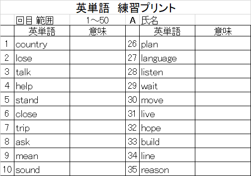 単語１２００個ほどと熟語５００個ほど作ります 塾の先生に特におすすめ！エクセル関数で作成しています。 イメージ2