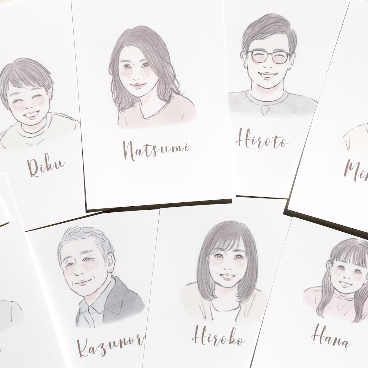結婚式の似顔絵席札をお作りします お写真をもとに一人ひとり丁寧にお描きします イメージ1