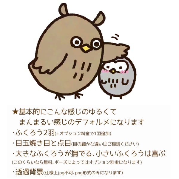 ゆるい感じの動物イラストを描きます 動物をかわいいデフォルメキャラ化して描きます！ イメージ1