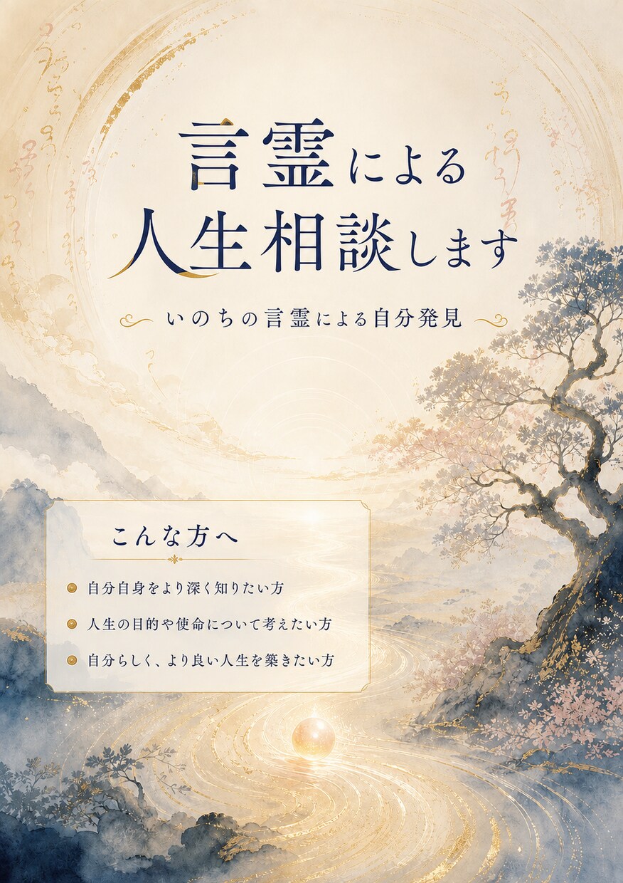 言霊による人生相談します いのちの言霊による自分発見の喜び イメージ2