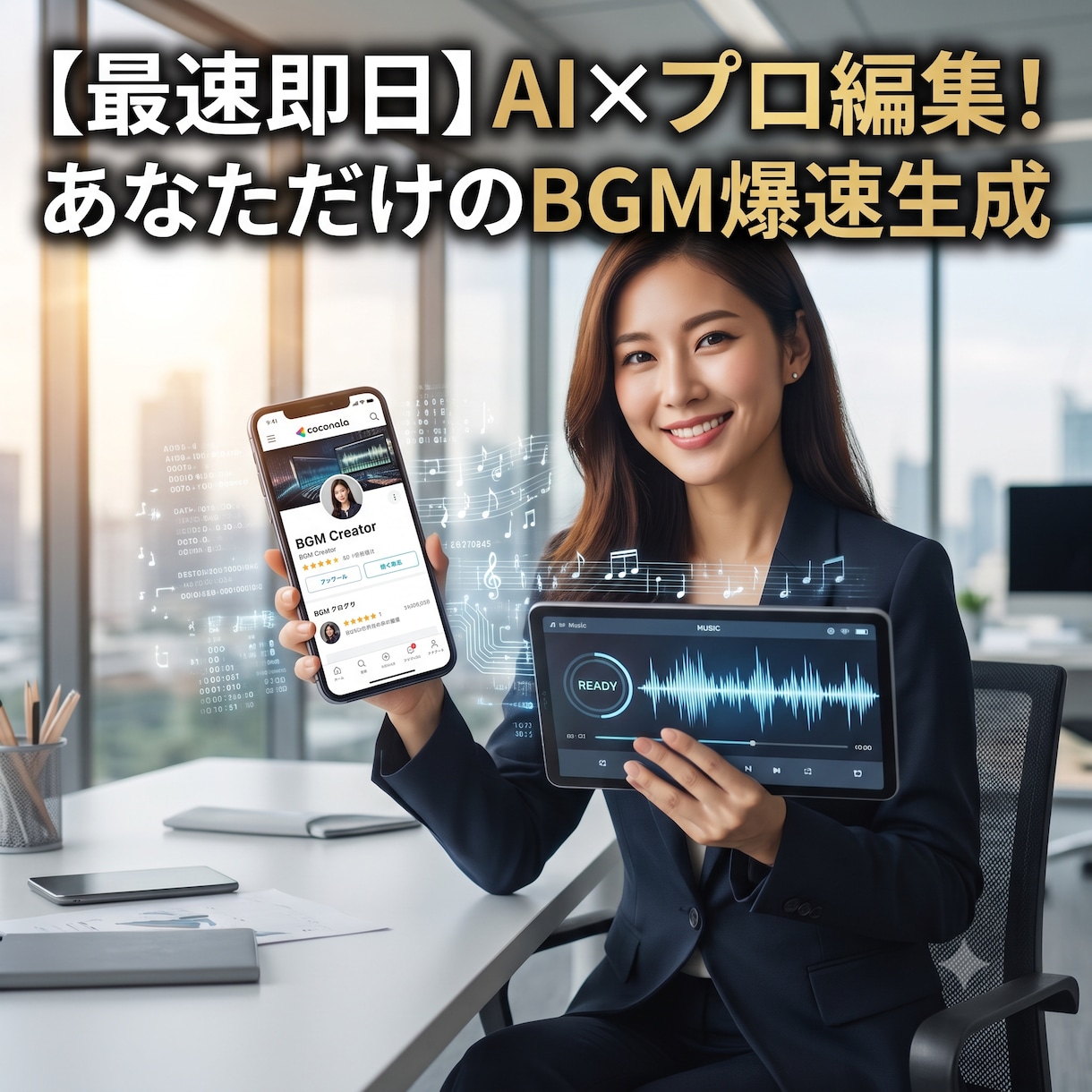 即日納品★AI高品質YouTubeBGM作ります 最短即日◎著作権フリーの高品質オリジナルBGMを爆速でお届け イメージ1
