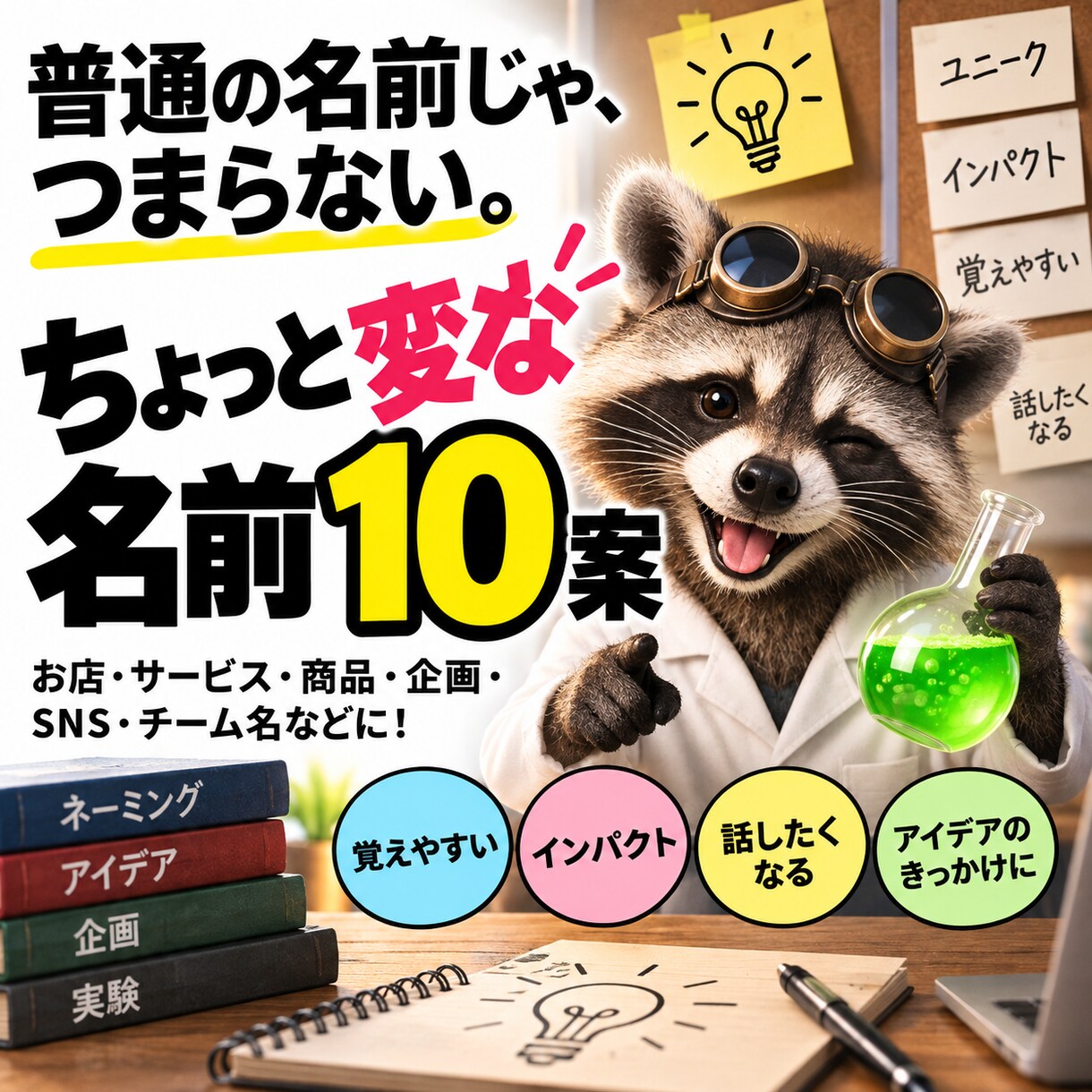 ちょっと変な名前を10案考えます 普通じゃ物足りない方へ、記憶に残る名前を提案 イメージ1