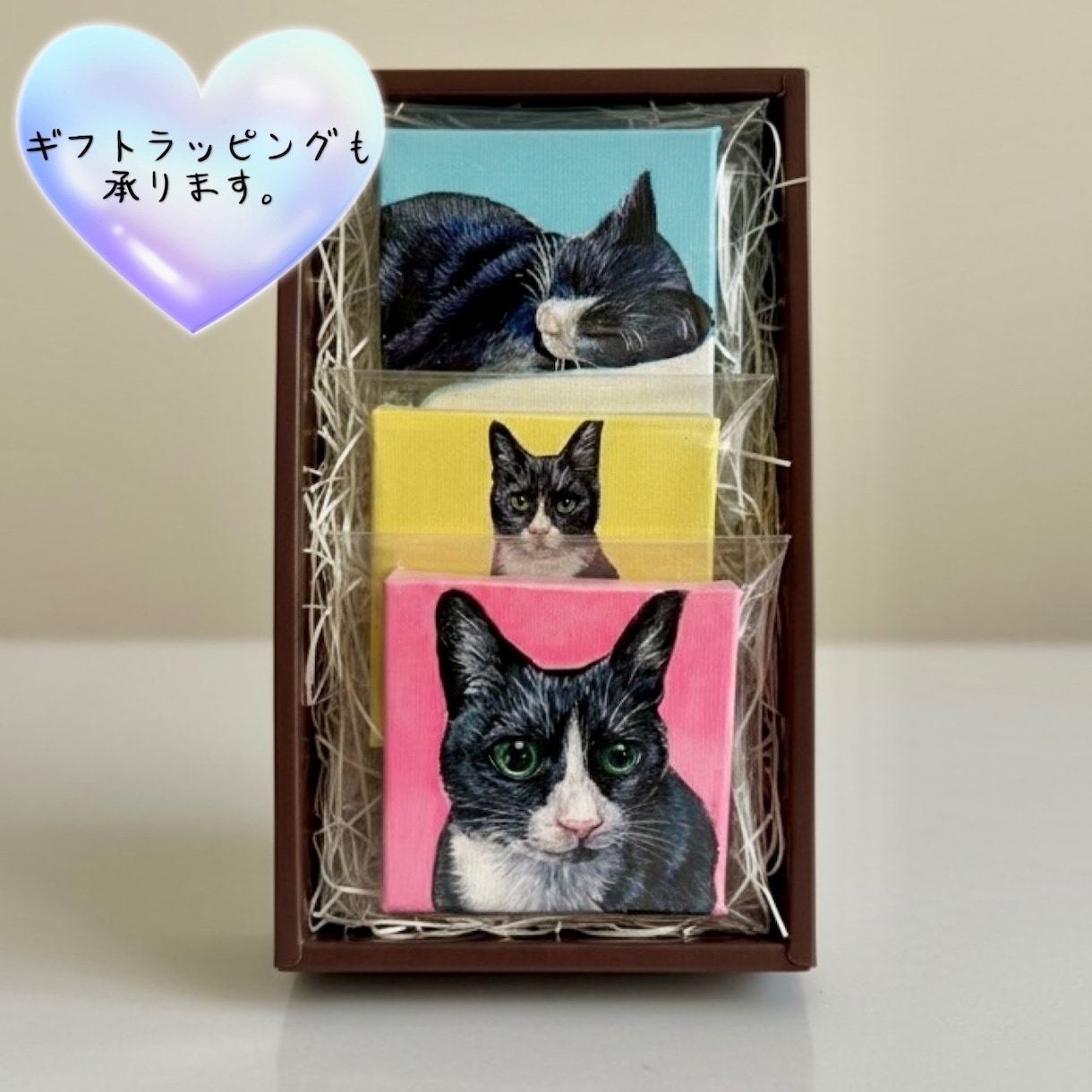 小さな「うちの子」キャンバスアートをお描きします 7×7cmサイズペット似顔絵｜犬・猫・鳥・小動物・爬虫類OK イメージ6