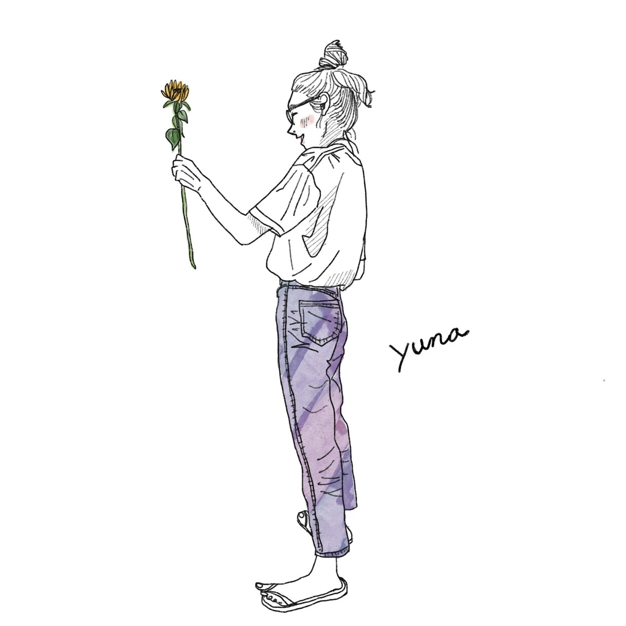シンプルでおしゃれな名前入り似顔絵を描きます 顔出し無しでもおしゃれなアイコン☺︎ イメージ7