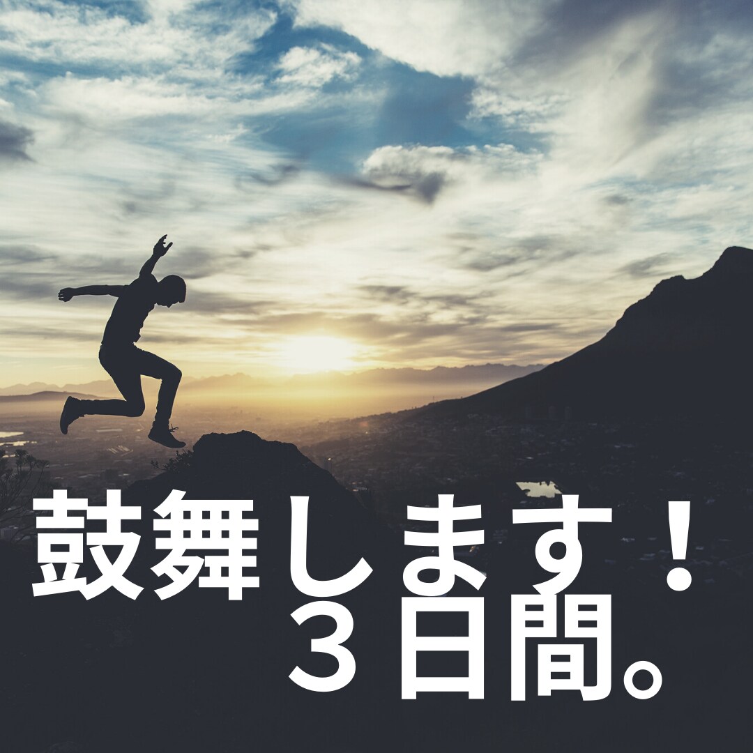 ３日間ひたすら鼓舞します 熱い言葉やアドバイスを全力でします！ イメージ1