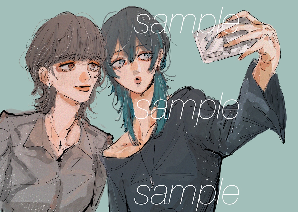 オシャレで個性的なアイコンイラストを制作します あなたの個性を最大限に活かした一枚を イメージ9